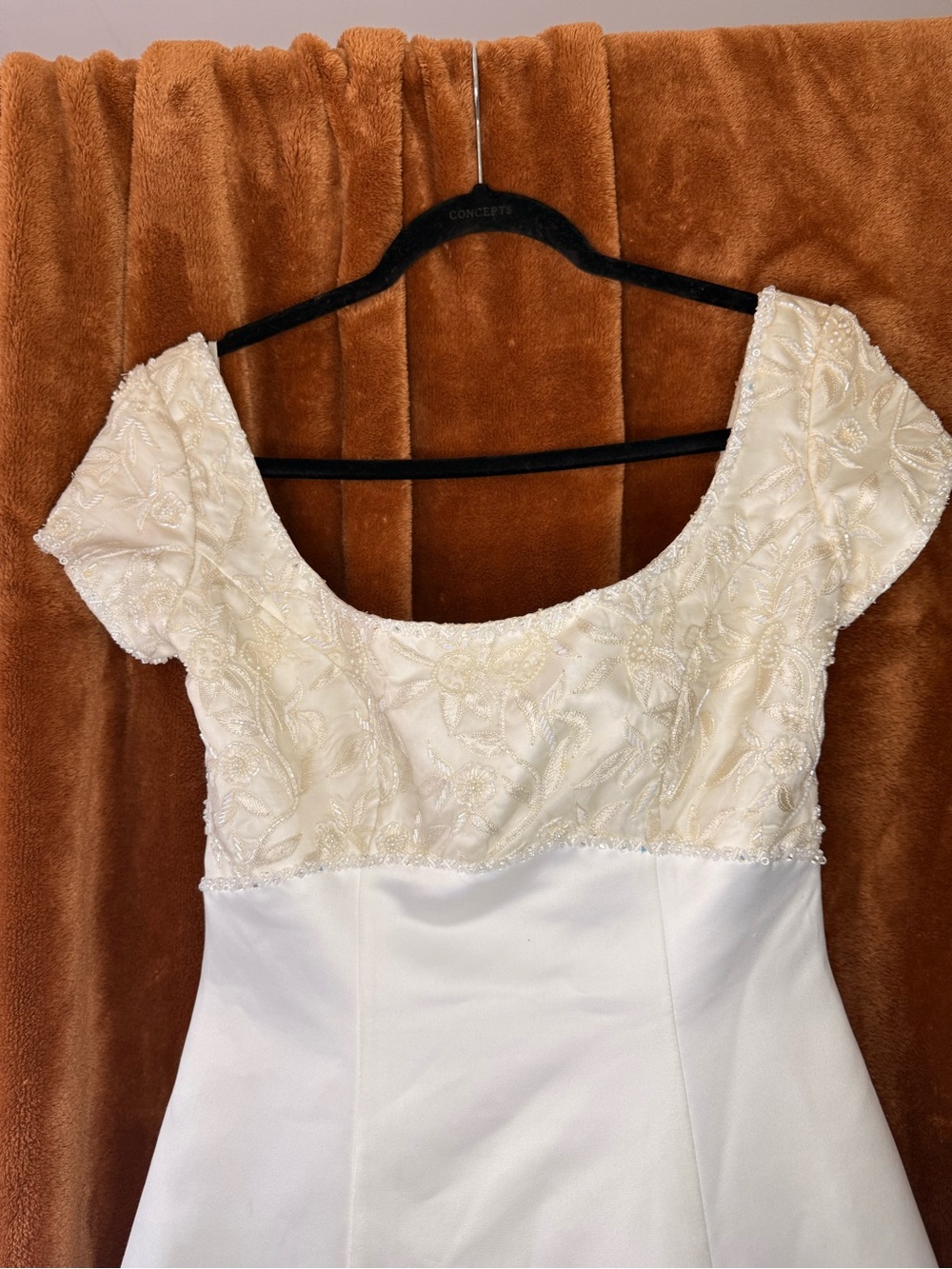 Jasmine White Satin A-Line Wedding Dress with Lace Bodice - Picture 11 of 16